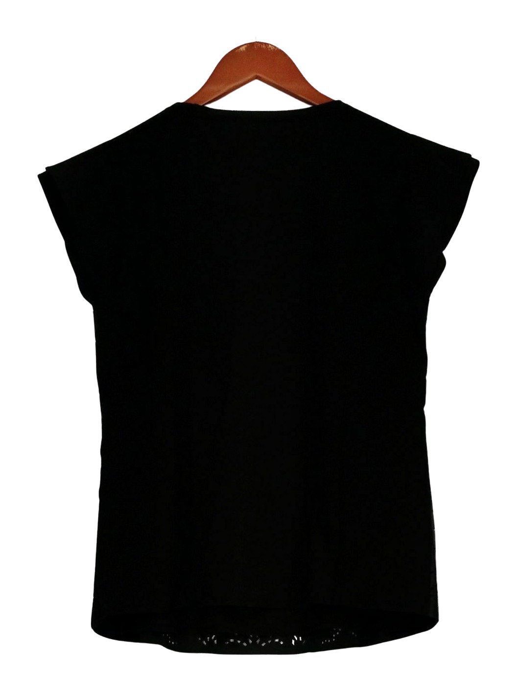 View by Walter Baker Top Sz S Faux Leather Short Sleeve Tee Black A256627 | eBay